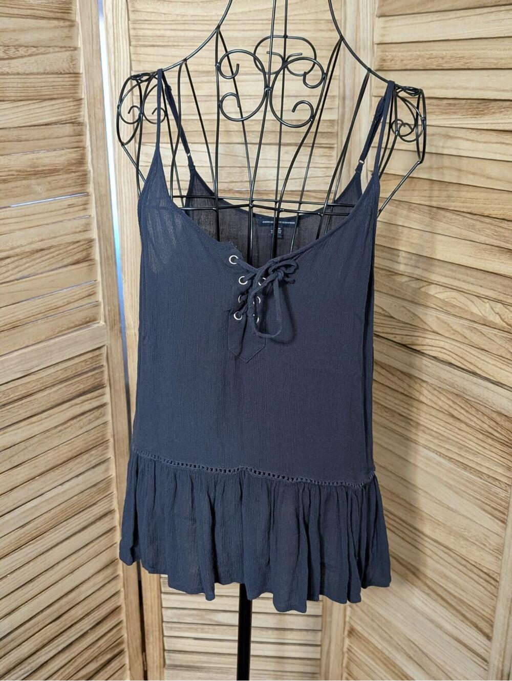 American Eagle Outfitters Women's Sleeveless Blue Lace Size Medium